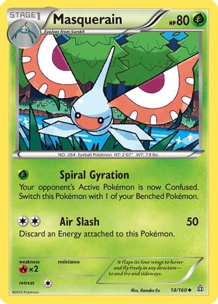 Masquerain 014 - XY  Primal Clash Reverse Holofoil - Uncommon