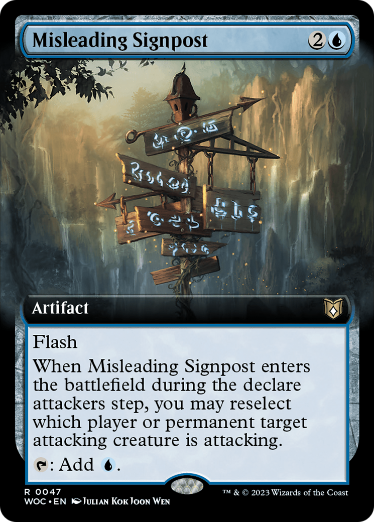 Misleading Signpost (WOC-047) - Wilds of Eldraine Commander: (Extended Art)