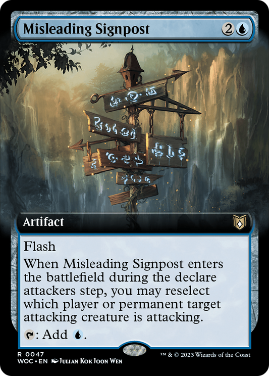 Misleading Signpost (WOC-047) - Wilds of Eldraine Commander: (Extended Art)