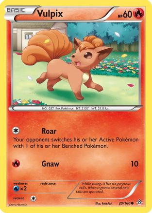 Vulpix 020/160 - XY  Primal Clash Reverse Holofoil - Common