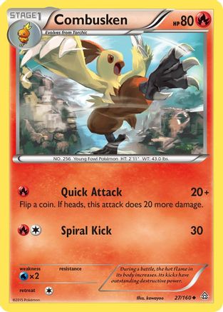 Combusken 27/160 - Primal Clash Reverse Holofoil