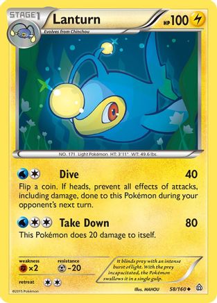 Lanturn 058 - XY  Primal Clash Normal - Uncommon