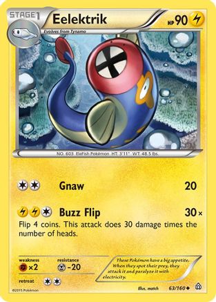 Eelektrik 063 - XY  Primal Clash Reverse Holofoil - Uncommon