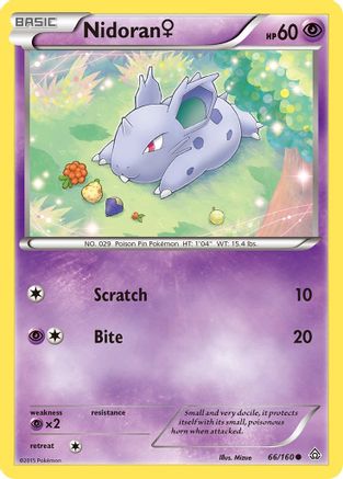Nidoran (F) 066/160 - XY  Primal Clash Reverse Holofoil - Common