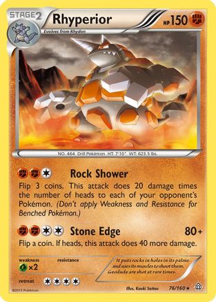 Rhyperior 076 - XY  Primal Clash Normal - Rare