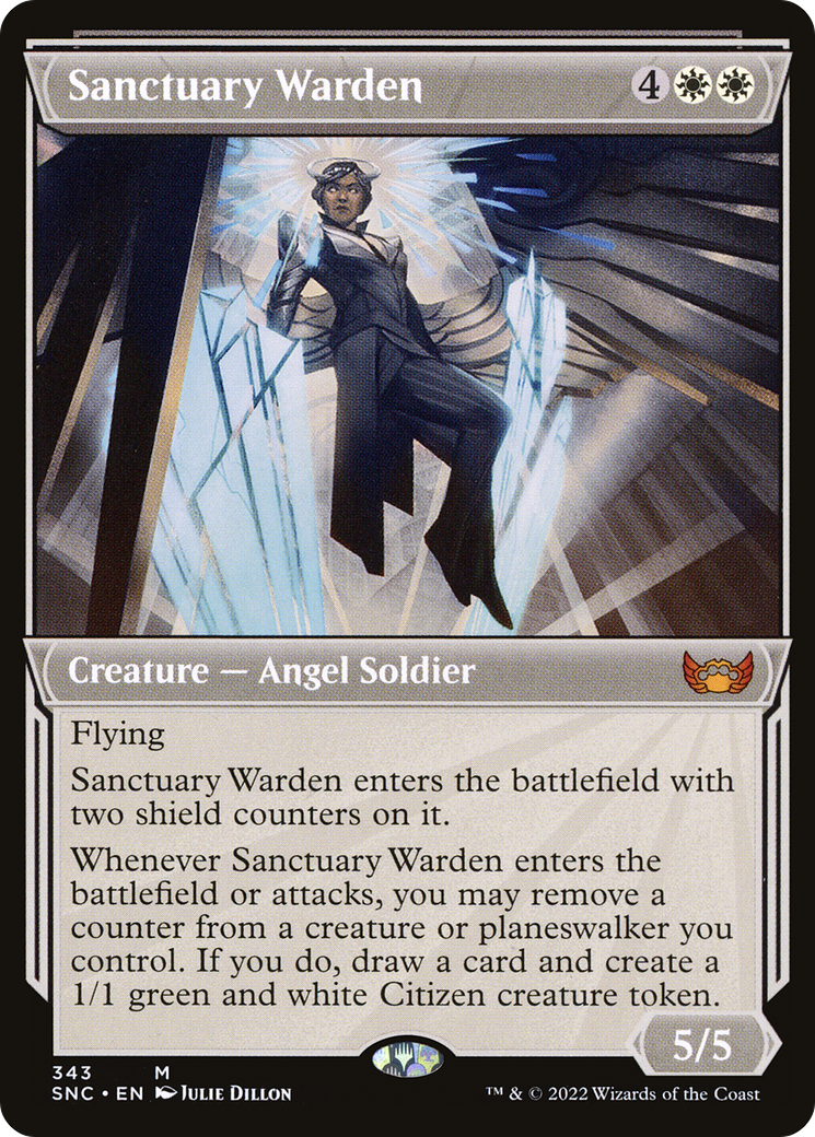 Sanctuary Warden (Showcase)  (SNC-343) - Streets of New Capenna: (Showcase) Foil