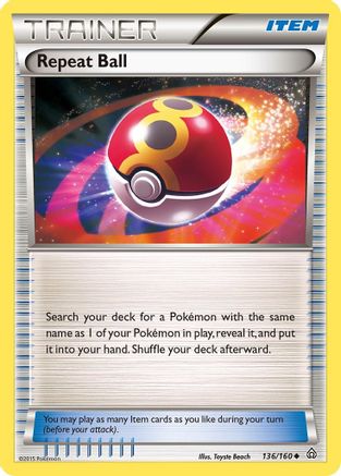 Repeat Ball 136/160 - XY  Primal Clash Reverse Holofoil - Uncommon