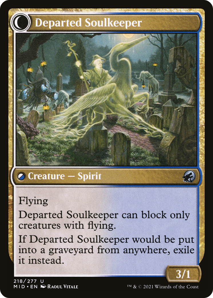 Devoted Grafkeeper // Departed Soulkeeper (MID-218) - Innistrad: Midnight Hunt: (Double Faced Transform) Foil