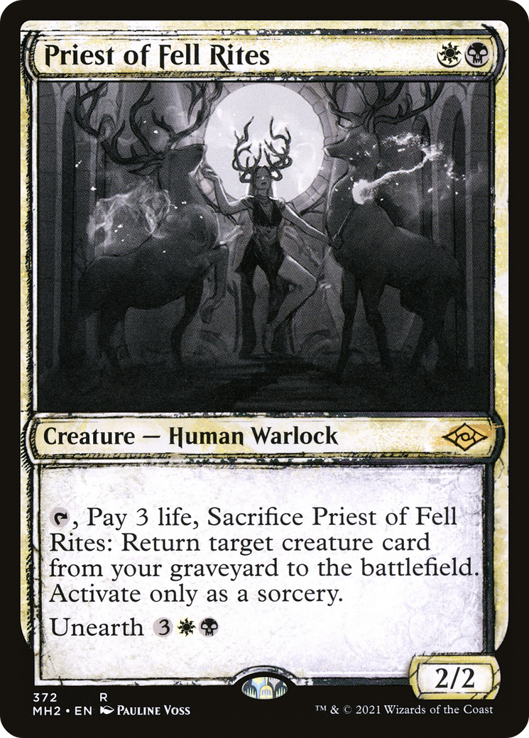 Priest of Fell Rites (MH2-372) - Modern Horizons 2: (Showcase) Foil