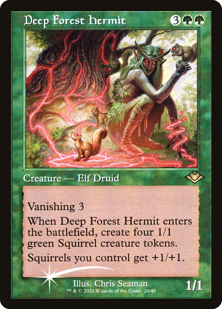 Deep Forest Hermit (Retro Frame)  (MH1-020) - Modern Horizons 1 Timeshifts Foil