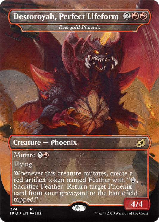 Everquill Phoenix (IKO-374) - Ikoria: Lair of Behemoths / Destoroyah, Perfect Lifeform (Borderless)