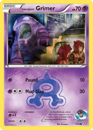 Team Aqua's Grimer (7/34) - Double Crisis Reverse Holofoil - Common