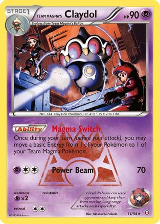 Team Magma's Claydol 11/34 - Double Crisis Reverse Holofoil