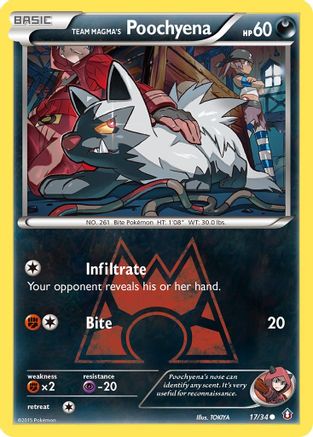 Team Magma's Poochyena 17/34 - Double Crisis Reverse Holofoil