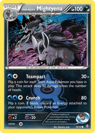 Team Aqua's Mightyena - 018/34 - Double Crisis Normal