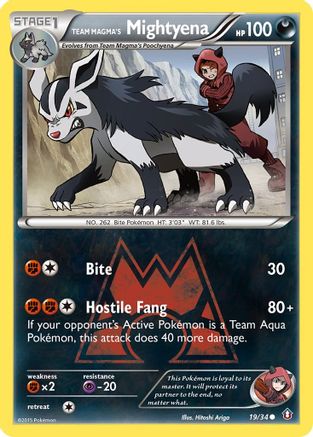Team Magma's Mightyena - 019/34 - Double Crisis Reverse Holofoil