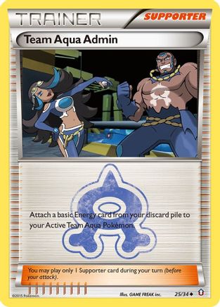 Team Aqua Admin 25/34 - Double Crisis Reverse Holofoil