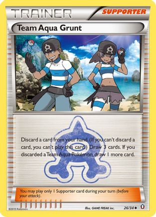 Team Aqua Grunt 26/34 - Double Crisis Reverse Holofoil