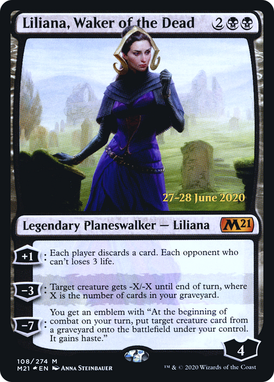 Liliana, Waker of the Dead (PRE-108) - Core Set 2021 Promos Foil