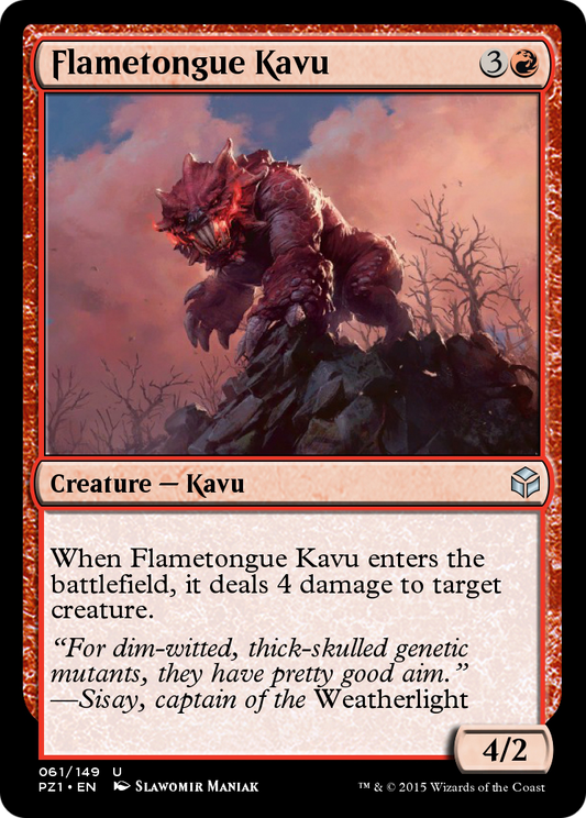 Flametongue Kavu (PZ1-061) - Legendary Cube Prize Pack Foil