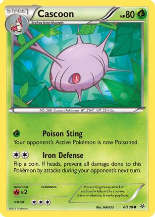 Cascoon 006/108 - XY  Roaring Skies Normal - Common