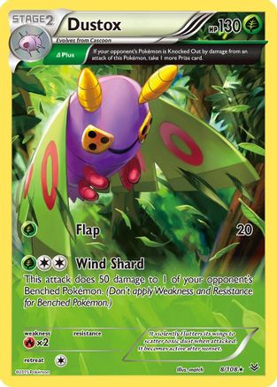Dustox (8 Delta) 008/108 - XY  Roaring Skies Reverse Holofoil - Rare