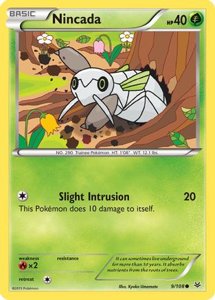 Nincada 009/108 - XY  Roaring Skies Reverse Holofoil - Common