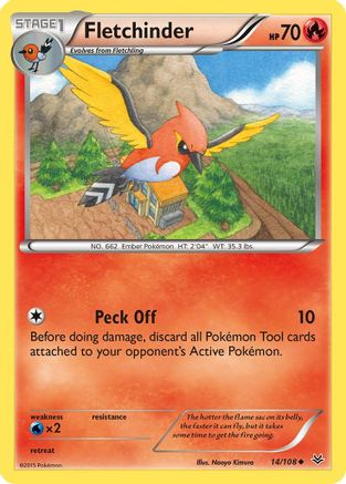 Fletchinder 014 - XY  Roaring Skies Normal - Uncommon