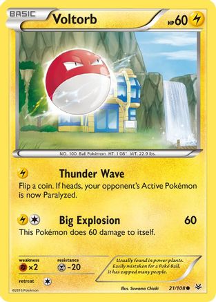 Voltorb 021/108 - XY  Roaring Skies Reverse Holofoil - Common