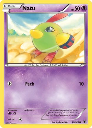 Natu (27) 027/108 - XY  Roaring Skies Reverse Holofoil - Common