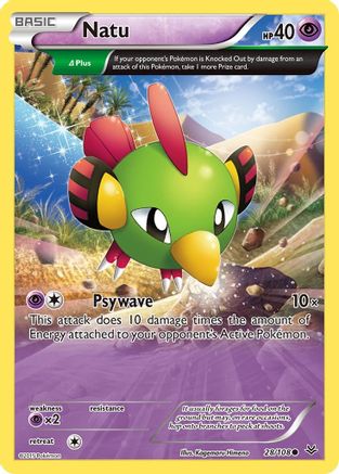 Natu (28 Delta) 028/108 - XY  Roaring Skies Reverse Holofoil - Common