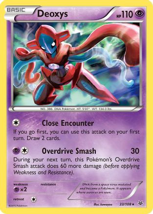 Deoxys 033/108 - XY  Roaring Skies Reverse Holofoil - Holo Rare