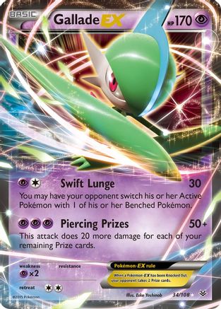 Gallade EX 034/108 - XY  Roaring Skies Holofoil - Ultra Rare