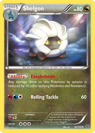 Shelgon 056/108 - XY  Roaring Skies Reverse Holofoil - Uncommon