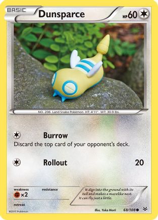 Dunsparce 068/108 - XY  Roaring Skies Reverse Holofoil - Common