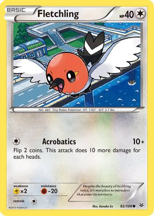 Fletchling 082/108 - XY  Roaring Skies Reverse Holofoil - Common