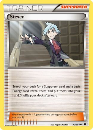 Steven 090/108 - XY  Roaring Skies Reverse Holofoil - Uncommon