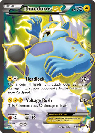 Thundurus EX (98 Full Art) 098/108 - XY  Roaring Skies Holofoil - Ultra Rare