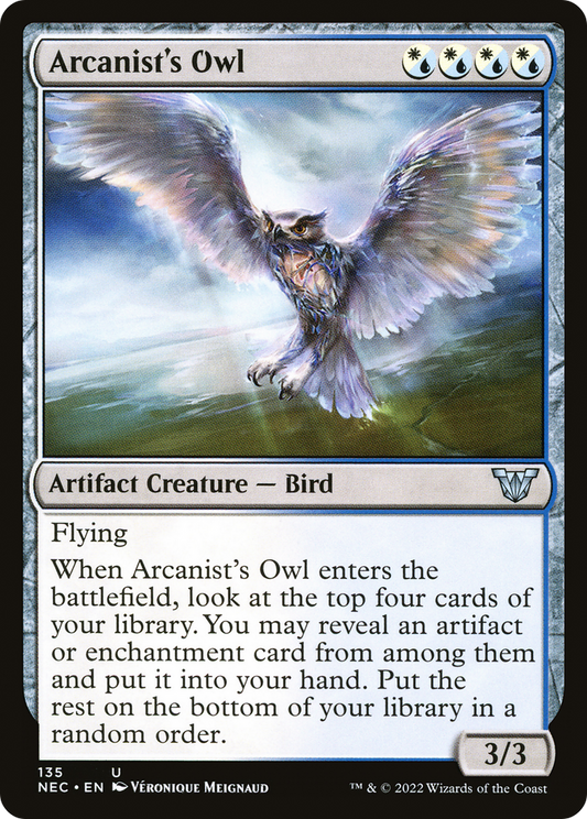 Arcanist's Owl (NEC-135) - Neon Dynasty Commander