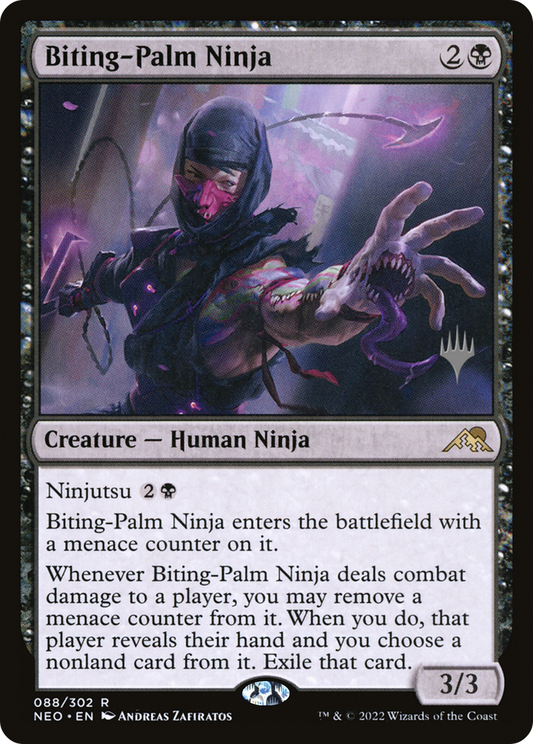Biting-Palm Ninja (PPNEO-088) - Kamigawa: Neon Dynasty Promos (Promo Pack)