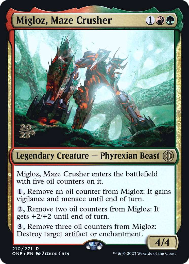 Migloz, Maze Crusher (PONE-210S) - Phyrexia: All Will Be One Promos Foil