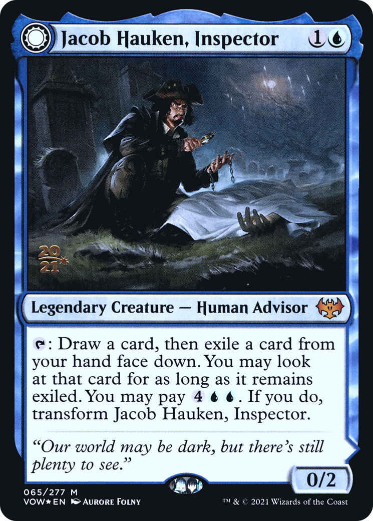 Jacob Hauken, Inspector // Hauken's Insight (PVOW-65S) - Innistrad: Crimson Vow Promos: (Double Faced Transform) Foil