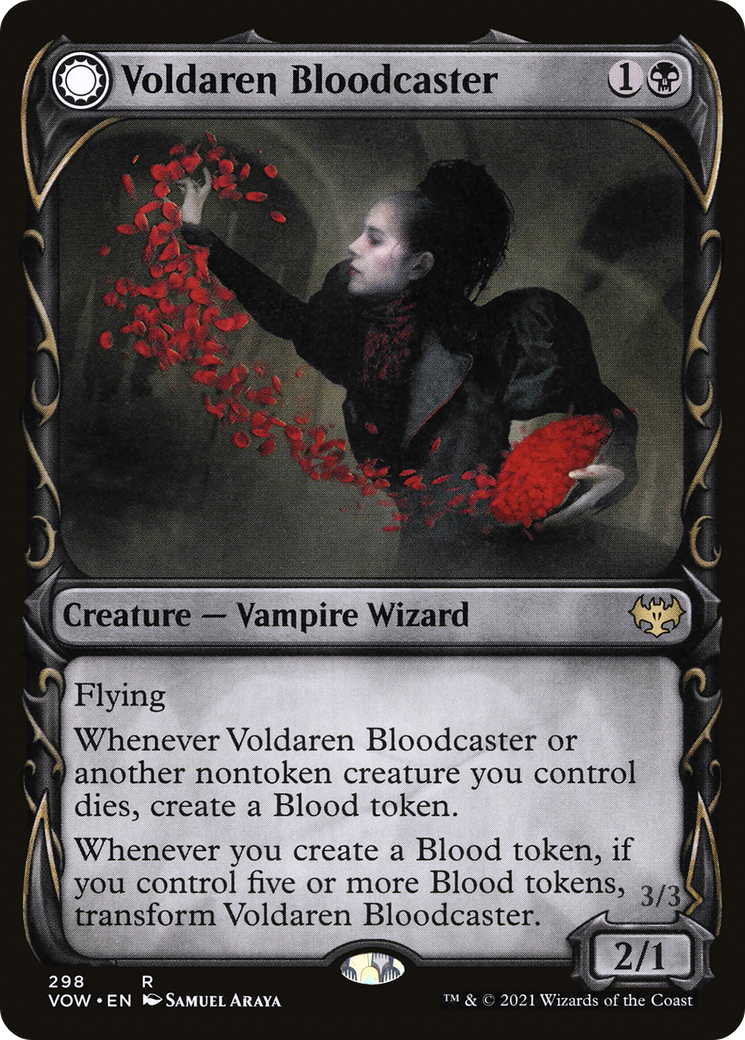 Voldaren Bloodcaster (Showcase)  (VOW-298) - Innistrad: Crimson Vow: (Showcase, Double Faced Transform)