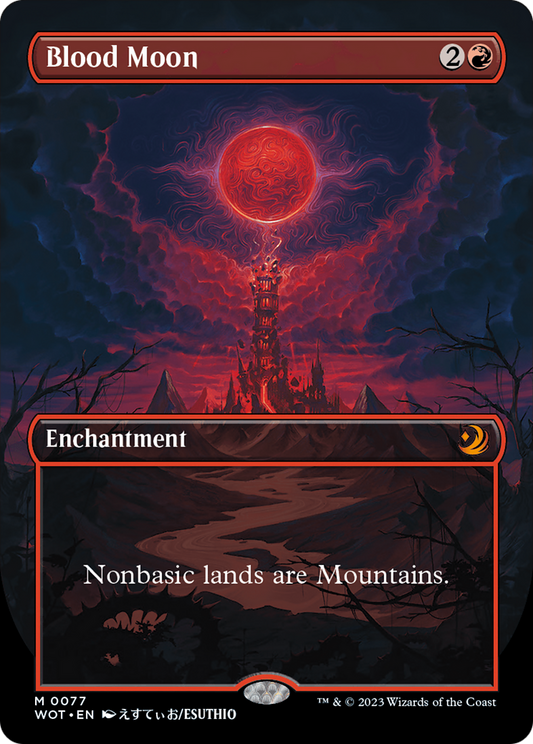 Blood Moon (Anime Borderless) (WOT-077) - Wilds of Eldraine: Enchanting Tales (Borderless) Foil