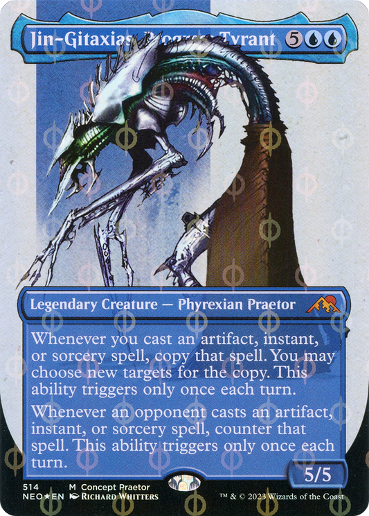 Jin-Gitaxias, Progress Tyrant (NEO-514) - Kamigawa: Neon Dynasty (Borderless) Foil