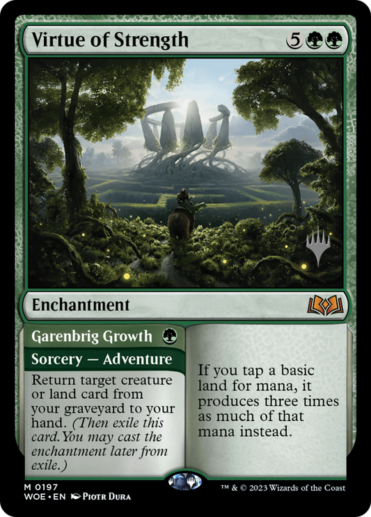 Virtue of Strength // Garenbrig Growth (PWOE-197P) - Wilds of Eldraine Promos Foil