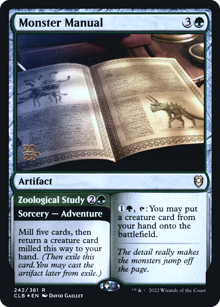 Monster Manual // Zoological Study (PRE-242S) - Battle for Baldur's Gate Promos (Prerelease) Foil