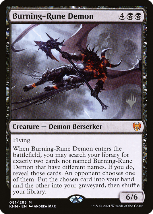 Burning-Rune Demon (PPKHM-81P) - Kaldheim Promos (Promo Pack)