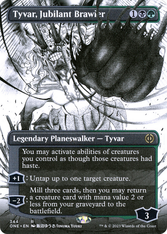 Tyvar, Jubilant Brawler (ONE-344) - Phyrexia: All Will Be One: (Showcase) (Borderless)