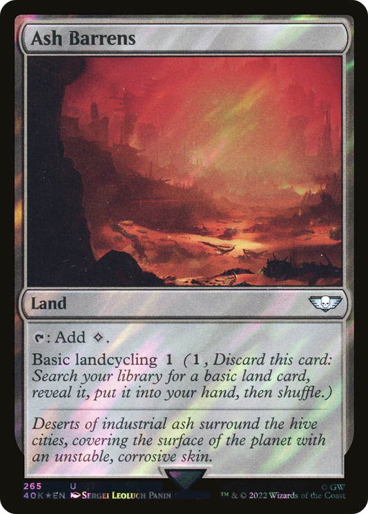 Ash Barrens (Surge Foil) (40K-265★) - Warhammer 40,000 Commander Foil